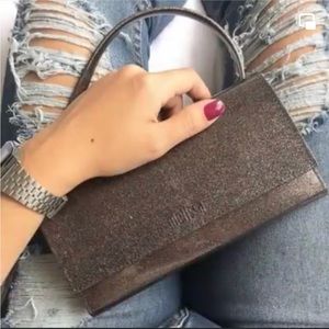 Melissa Convertible Crossbody Wallet Black Glitter